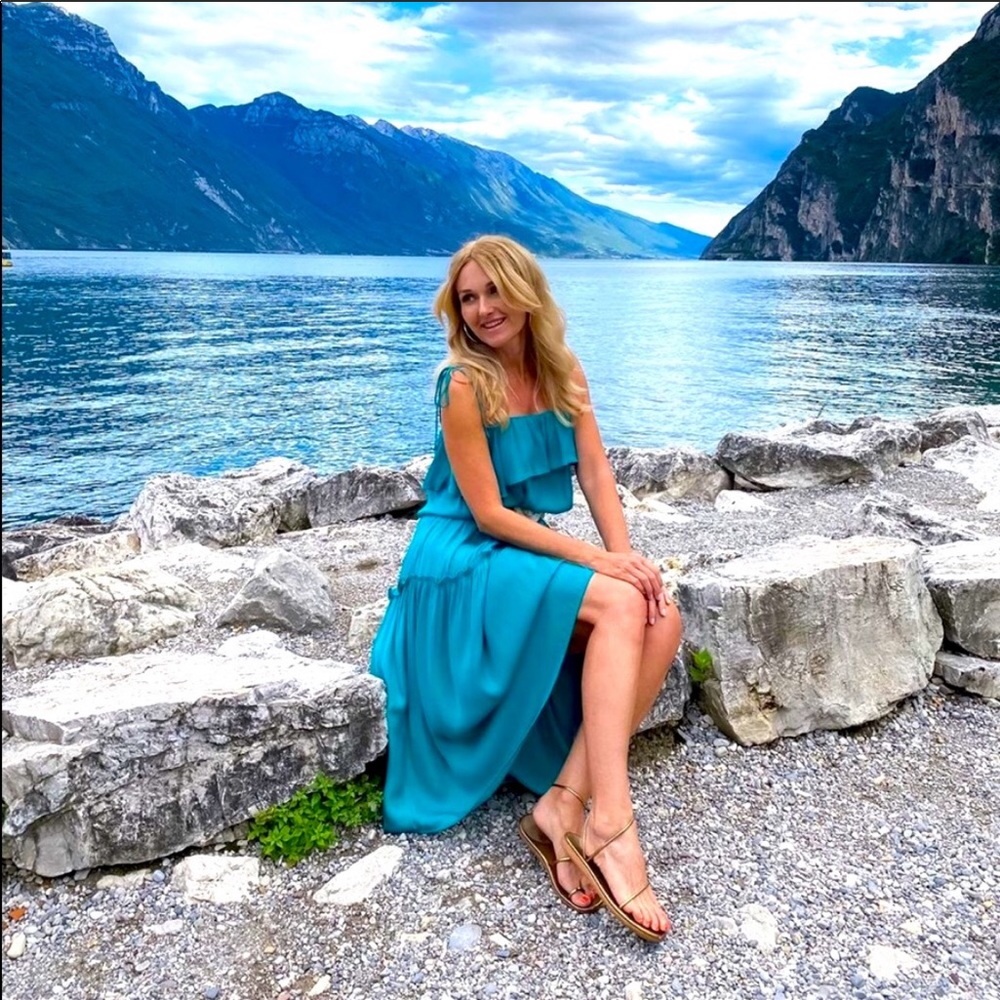 NWT Zara Turquoise Ruffled Dress